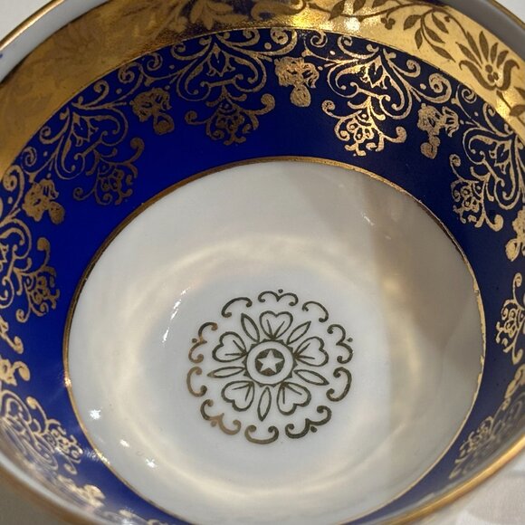 Porzellanmalerei Parbus Bavaria Cobalt Blue 22K Gold Porcelain Demitasse Cup - Picture 11 of 15